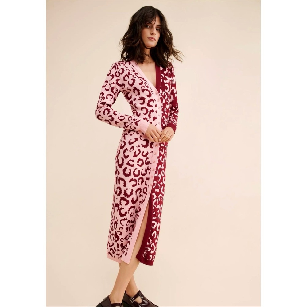 Nuuly x Farm Rio Mixed Leopard Knit Midi Dress | xs
